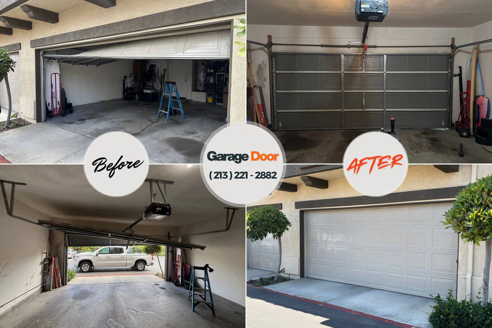 Before and after: garage door repair West Elmira, NY